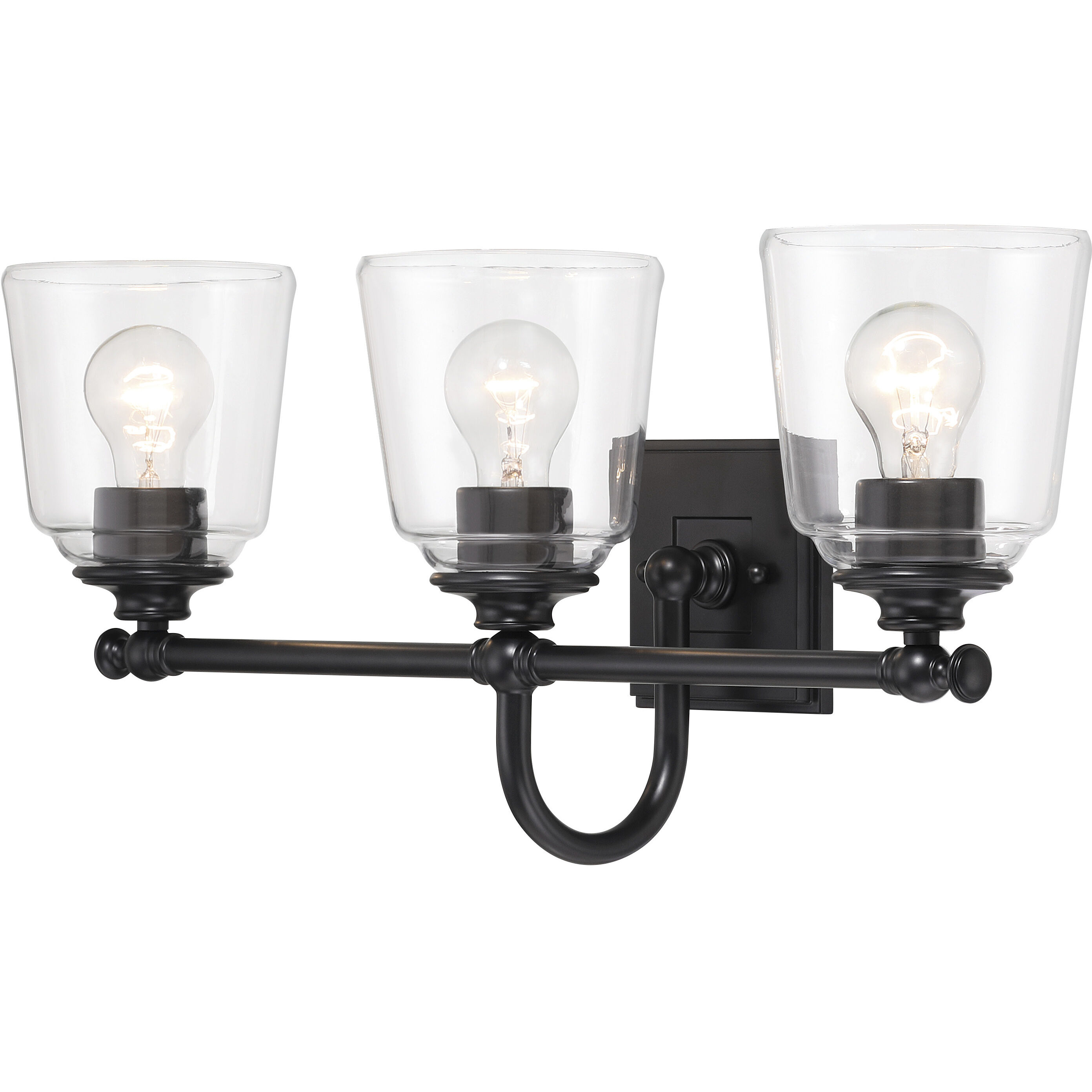 Antonia 3 Light 25.25 inch Coal Black Bath Vanity Light Wall Light