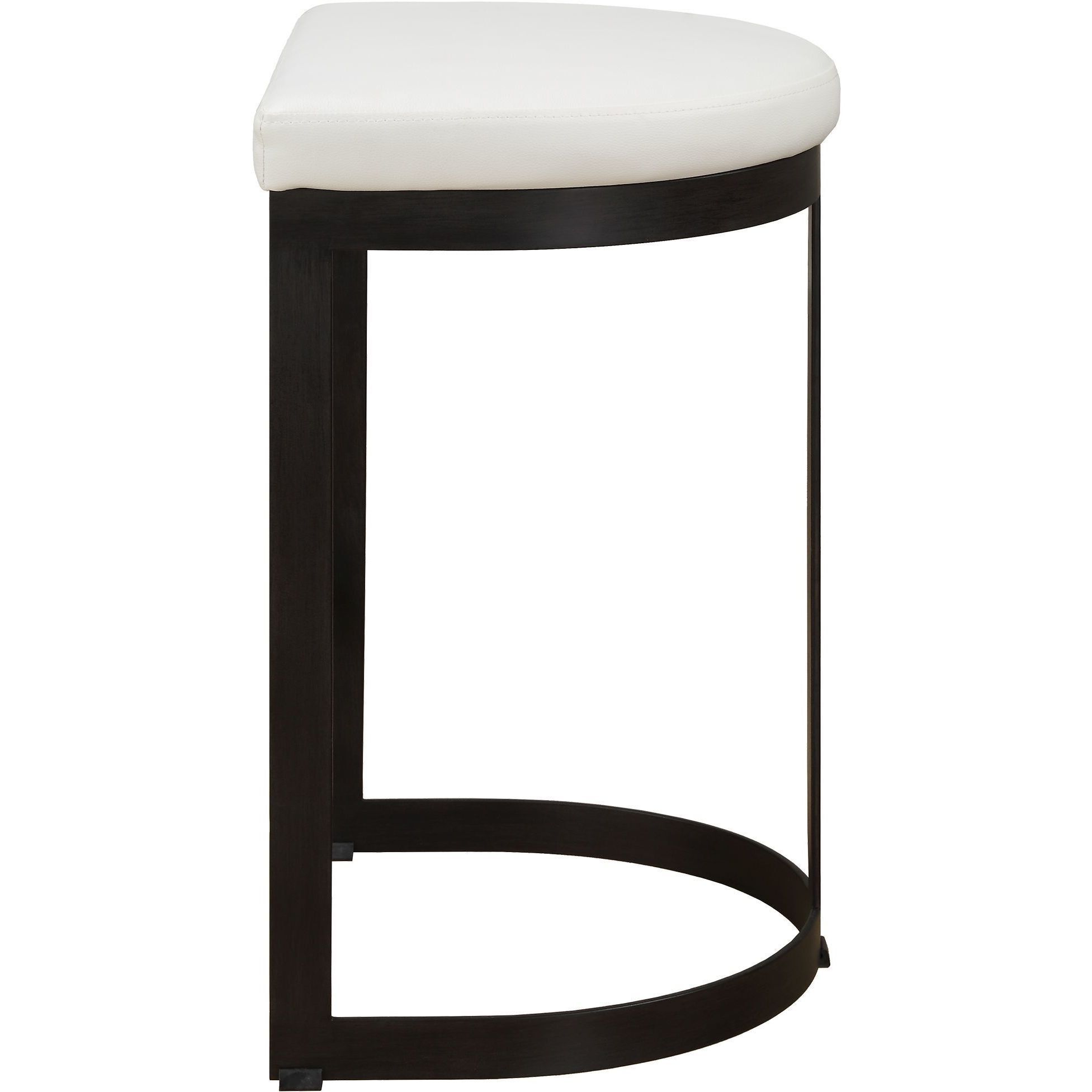 Ivanna 26 inch Matte Black with White Pebbled Faux Leather Counter Stool