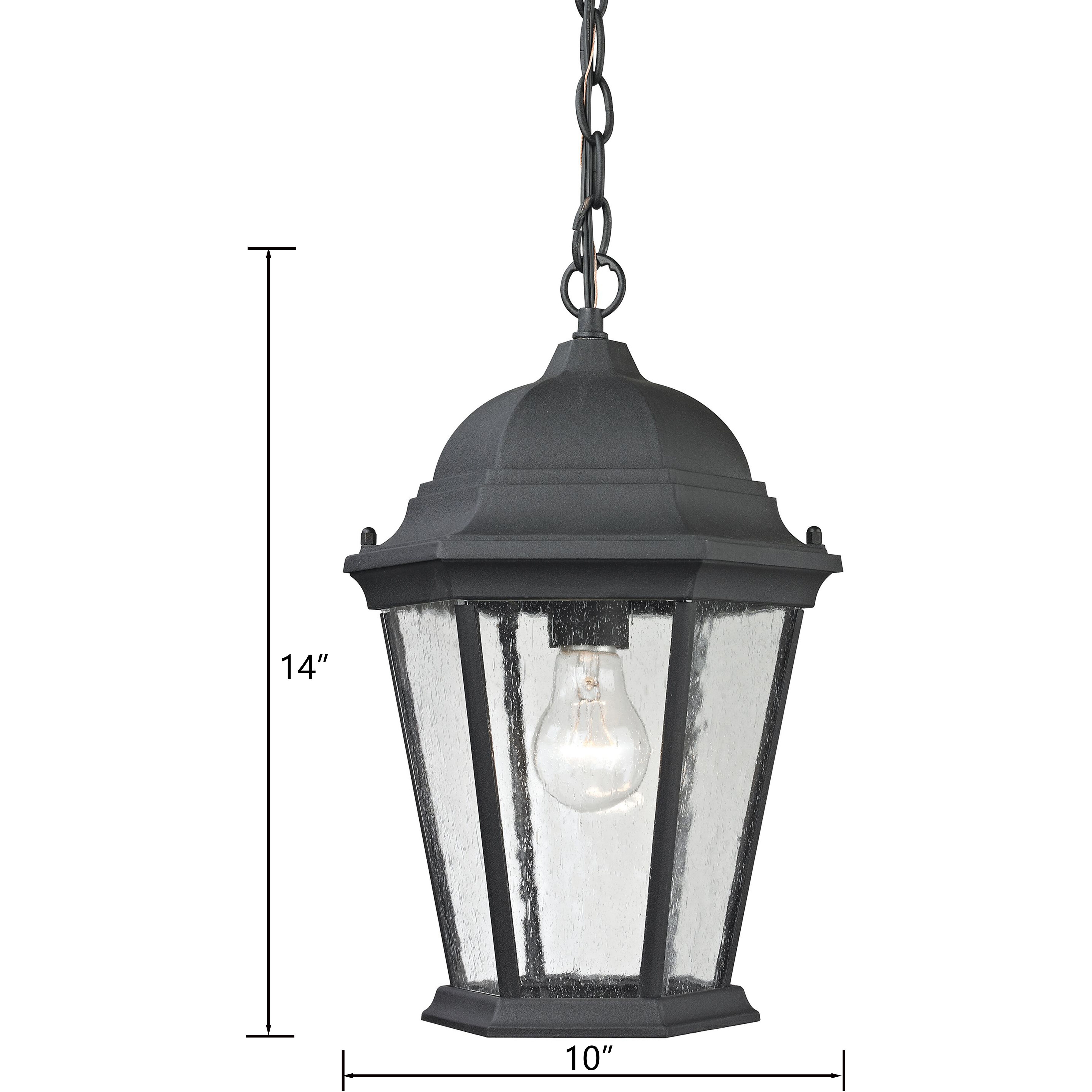 Temple Hill 1 Light 10 inch Matte Textured Black Outdoor Pendant