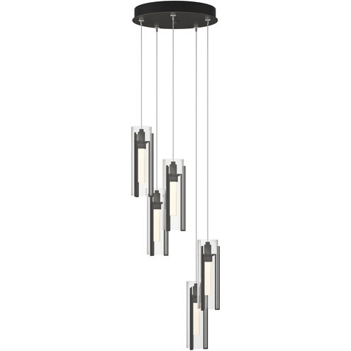 Exos Glass 5 Light 13.5 inch Natural Iron Pendant Ceiling Light in Clear