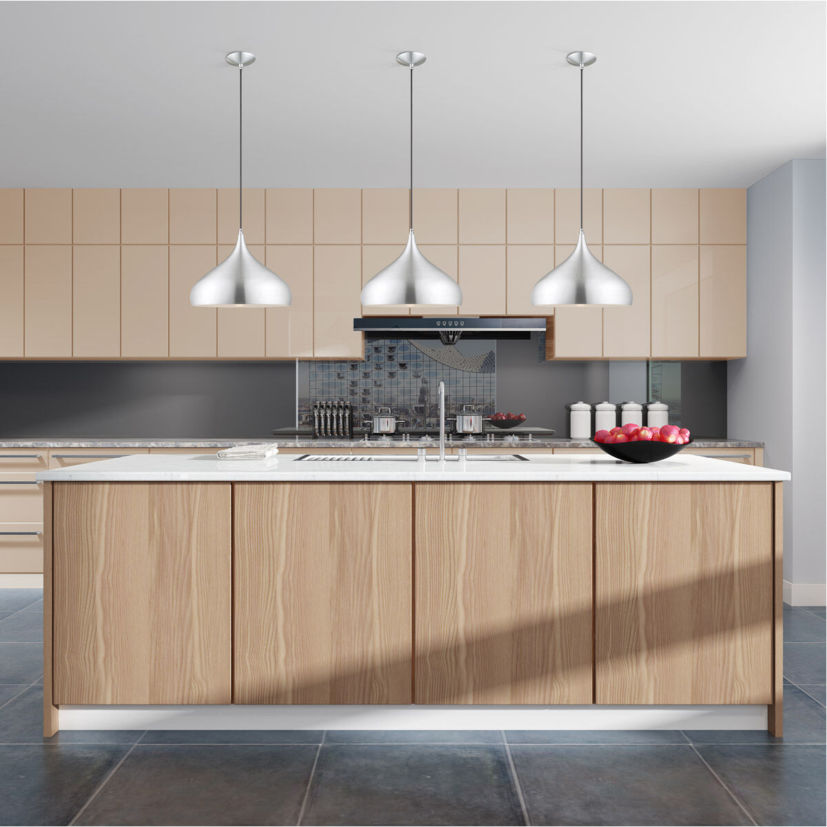 Allison 1 Light 15.75 inch Brushed Aluminum Mini Pendant Ceiling Light