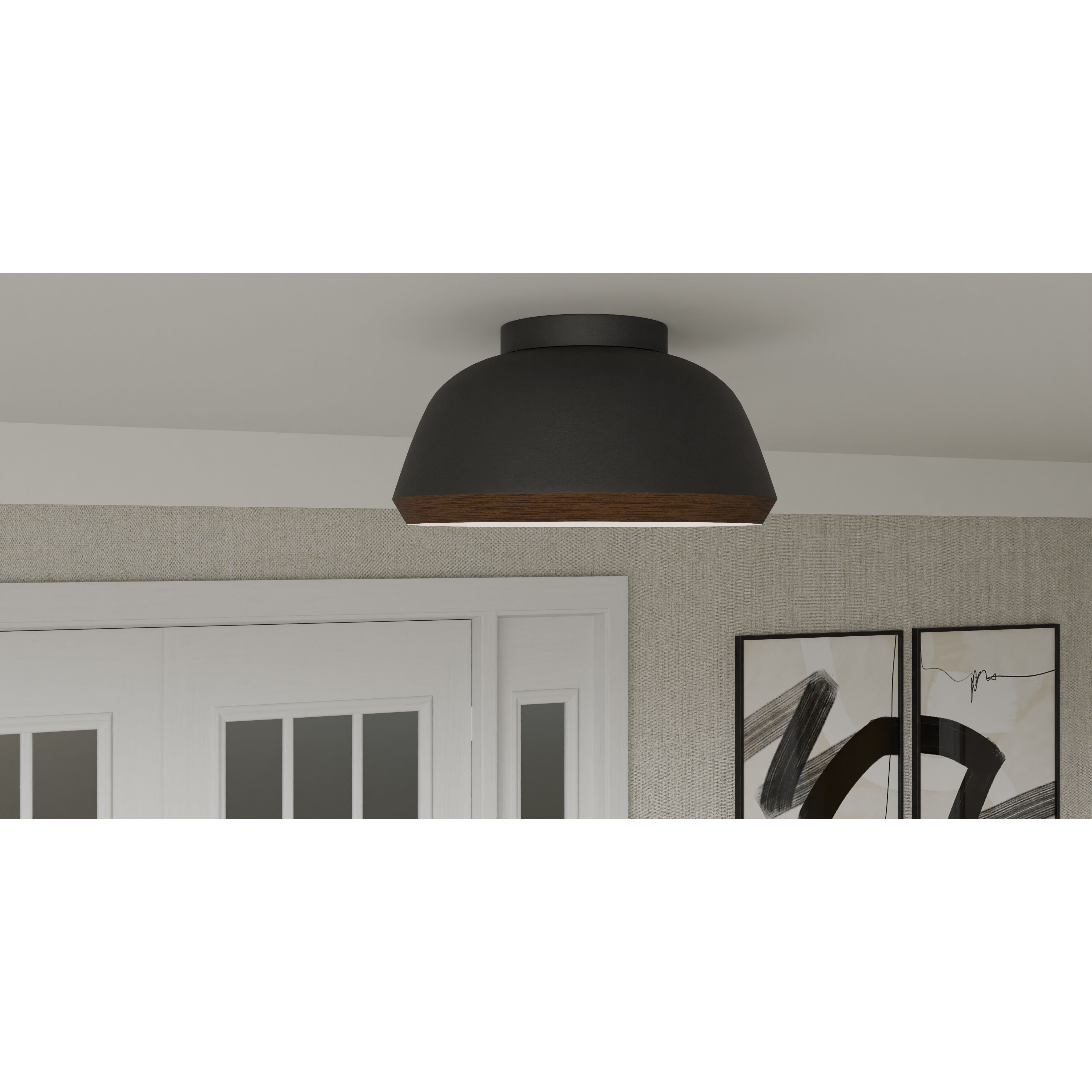 Tamara 3 Light 16 inch Matte Black Flush Mount Ceiling Light, Medium