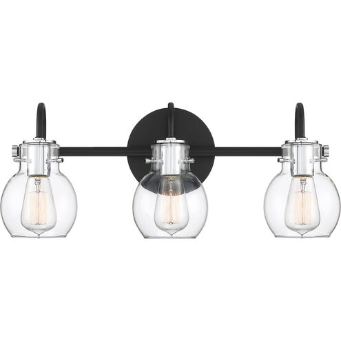 Andrews 3 Light 22 inch Earth Black Bath Light Wall Light, Large