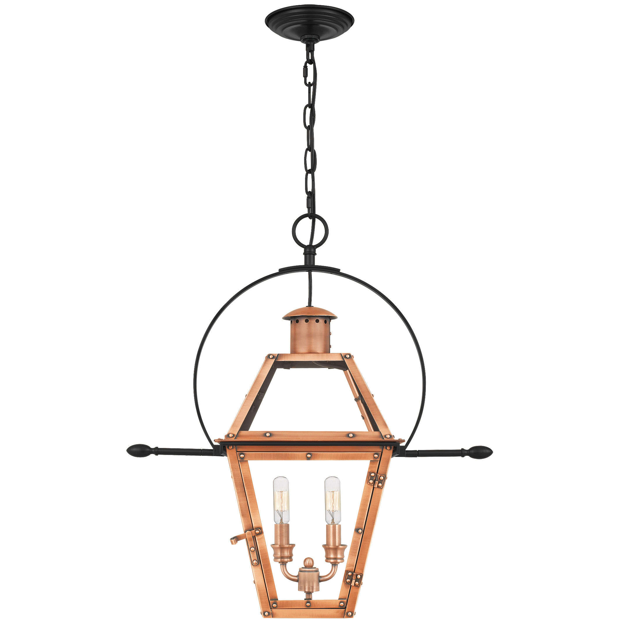 Rue De Royal 2 Light 21 inch Aged Copper Pendant Ceiling Light