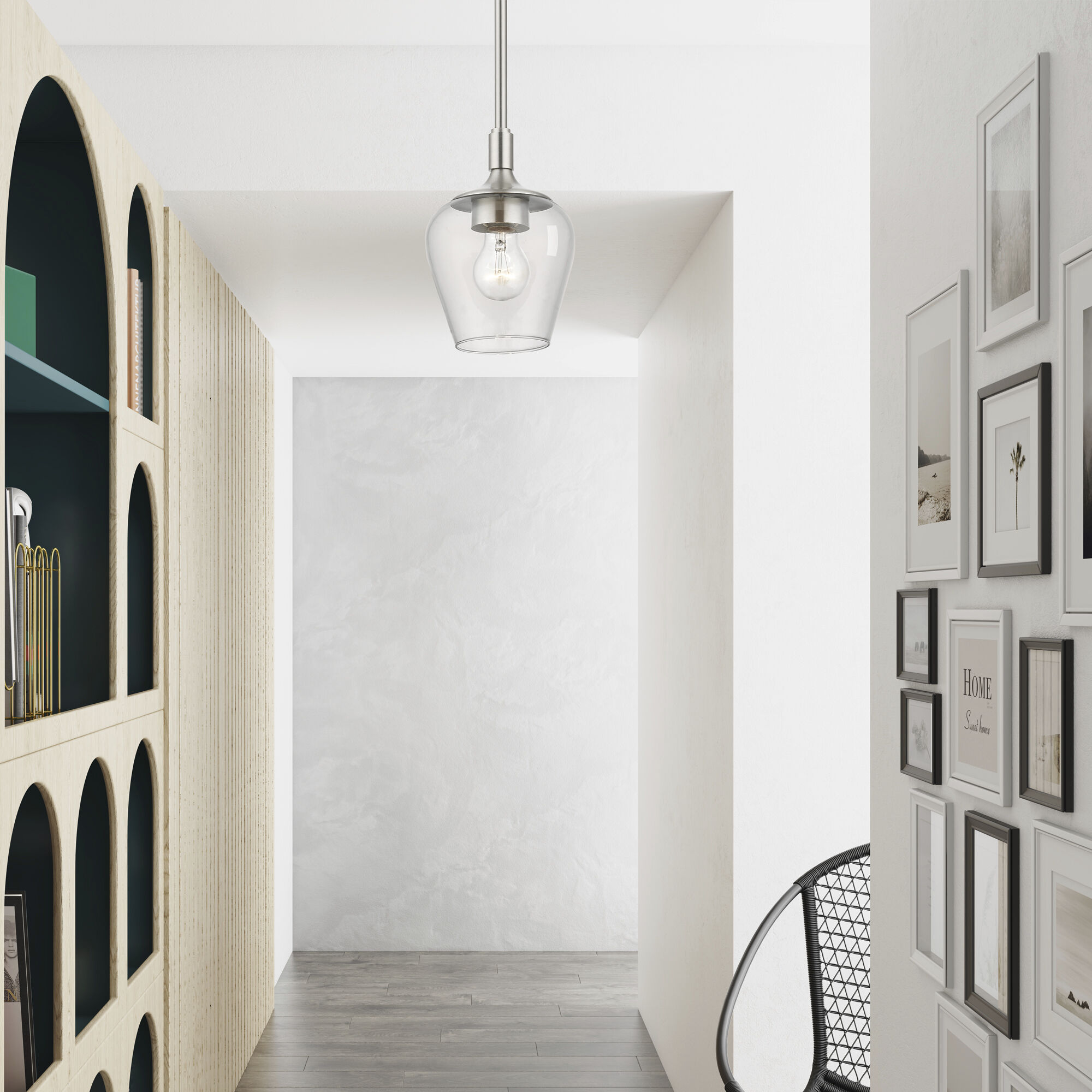 Willow 1 Light 6 inch Brushed Nickel Single Pendant Ceiling Light, Single