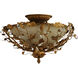 Elegante 3 Light 16.5 inch Etruscan Gold Semi-Flush Mount Ceiling Light