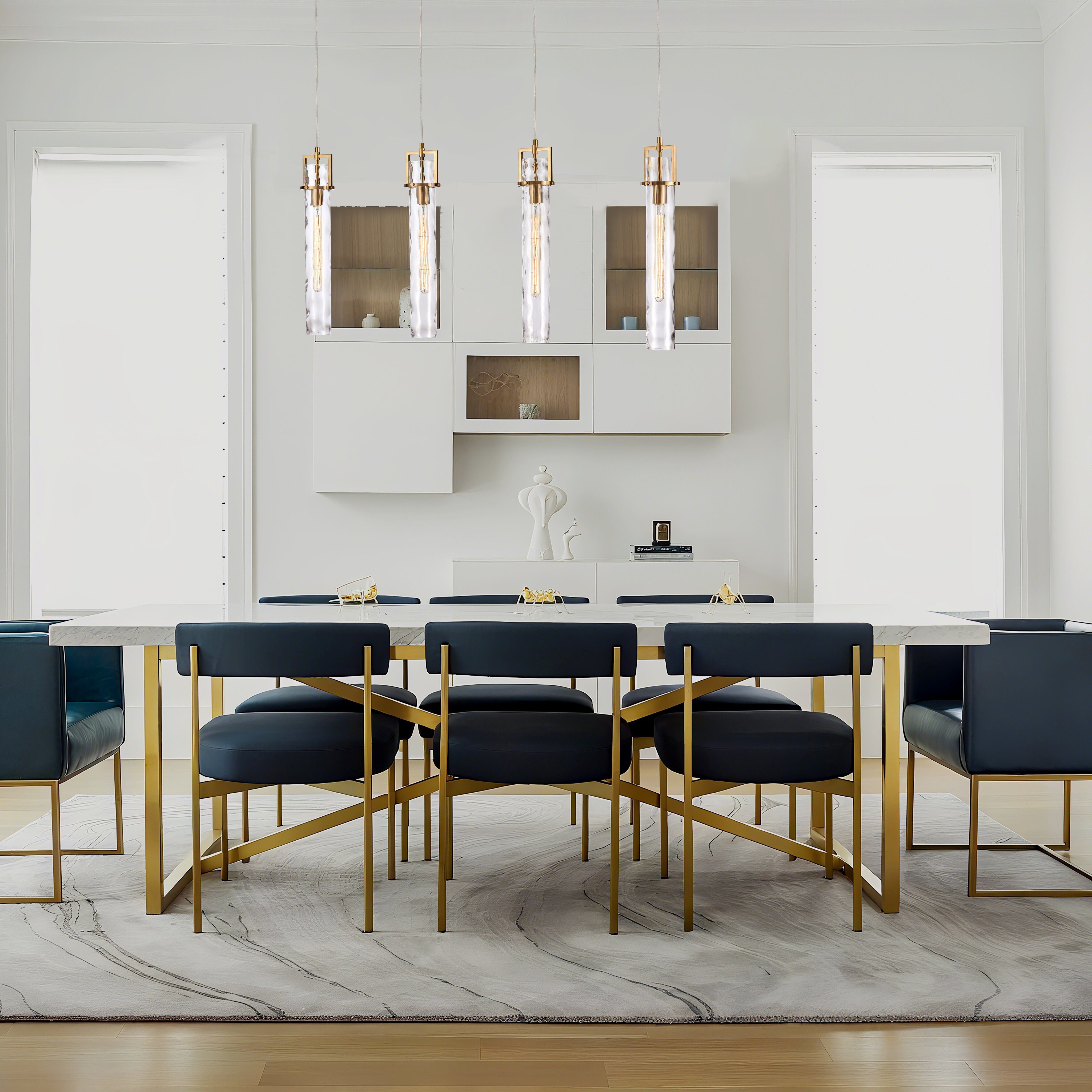 Jayden 4 Light 50 inch Lacquered Gold Linear Chandelier Ceiling Light