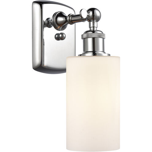 Ballston Clymer 1 Light 4 inch Polished Chrome Sconce Wall Light in Matte White Glass, Ballston