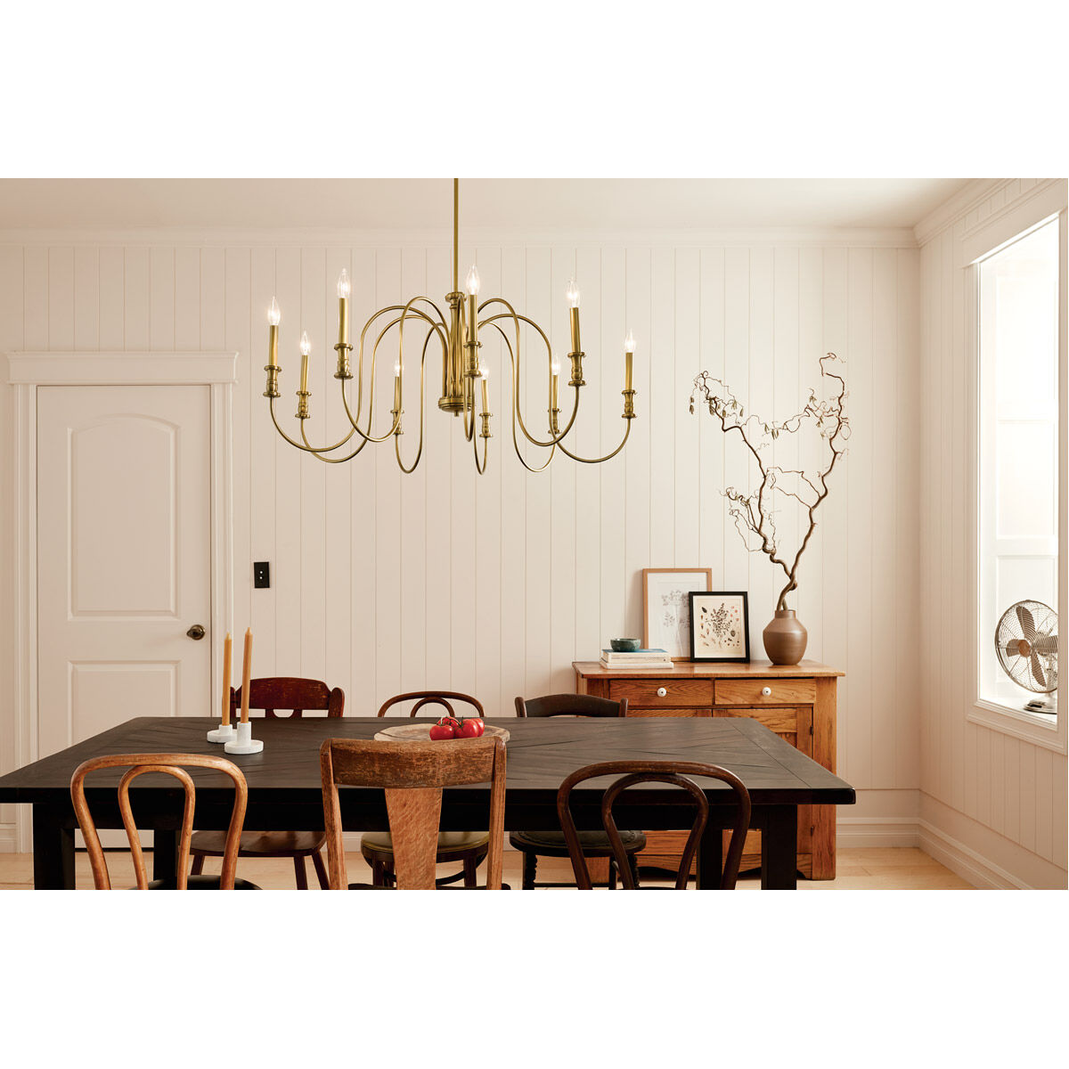 Homestead Karthe 9 Light 42 inch Natural Brass Chandelier Ceiling Light, Karthe