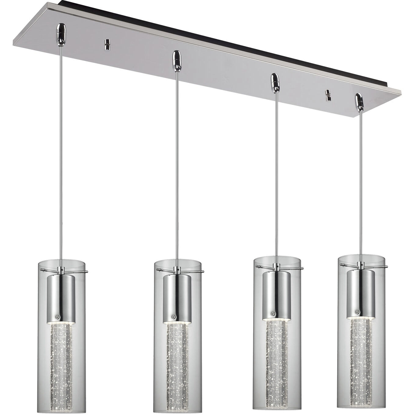 Champagne Multi Pendant Ceiling Light in Chrome