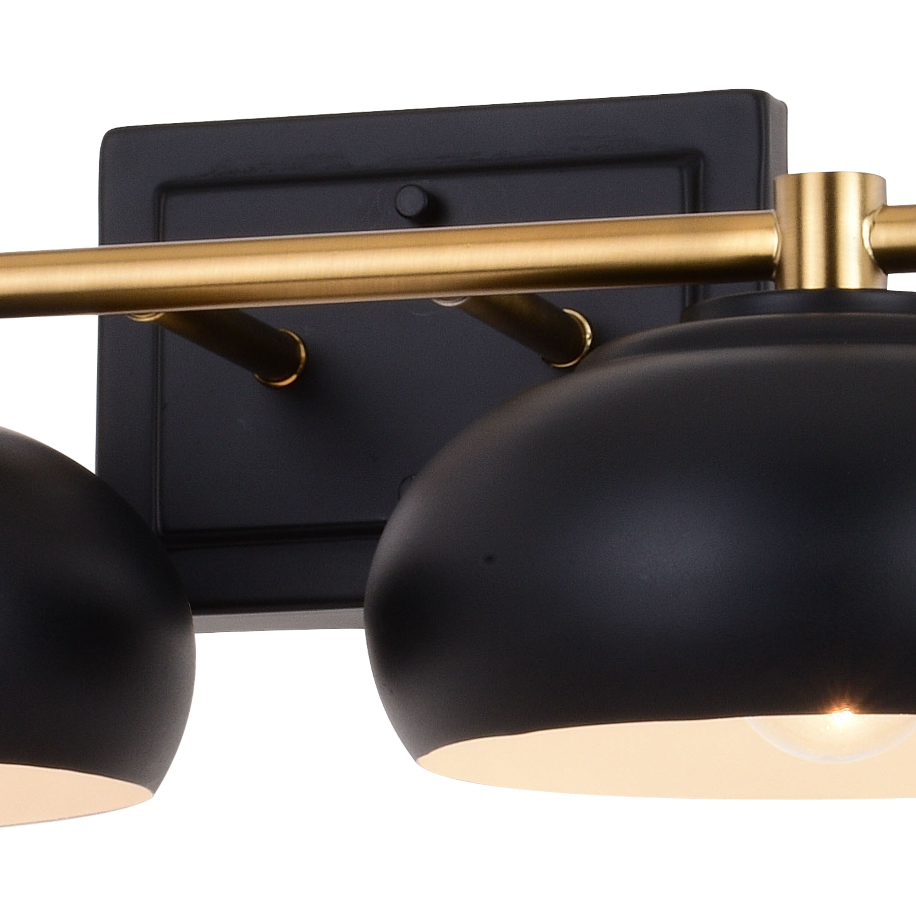 Belmont LED 38 inch Matte Black and Satin Brass Bathroom Light Wall Light in 4