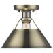 Yep Orwell 1 Light 10 inch Pewter Flush Mount Ceiling Light, Damp