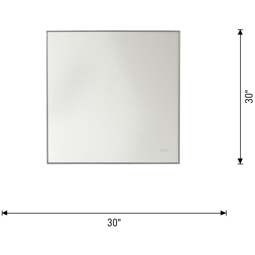 Cadre 30 X 30 inch Midnight Black Backlit Wall Mirror