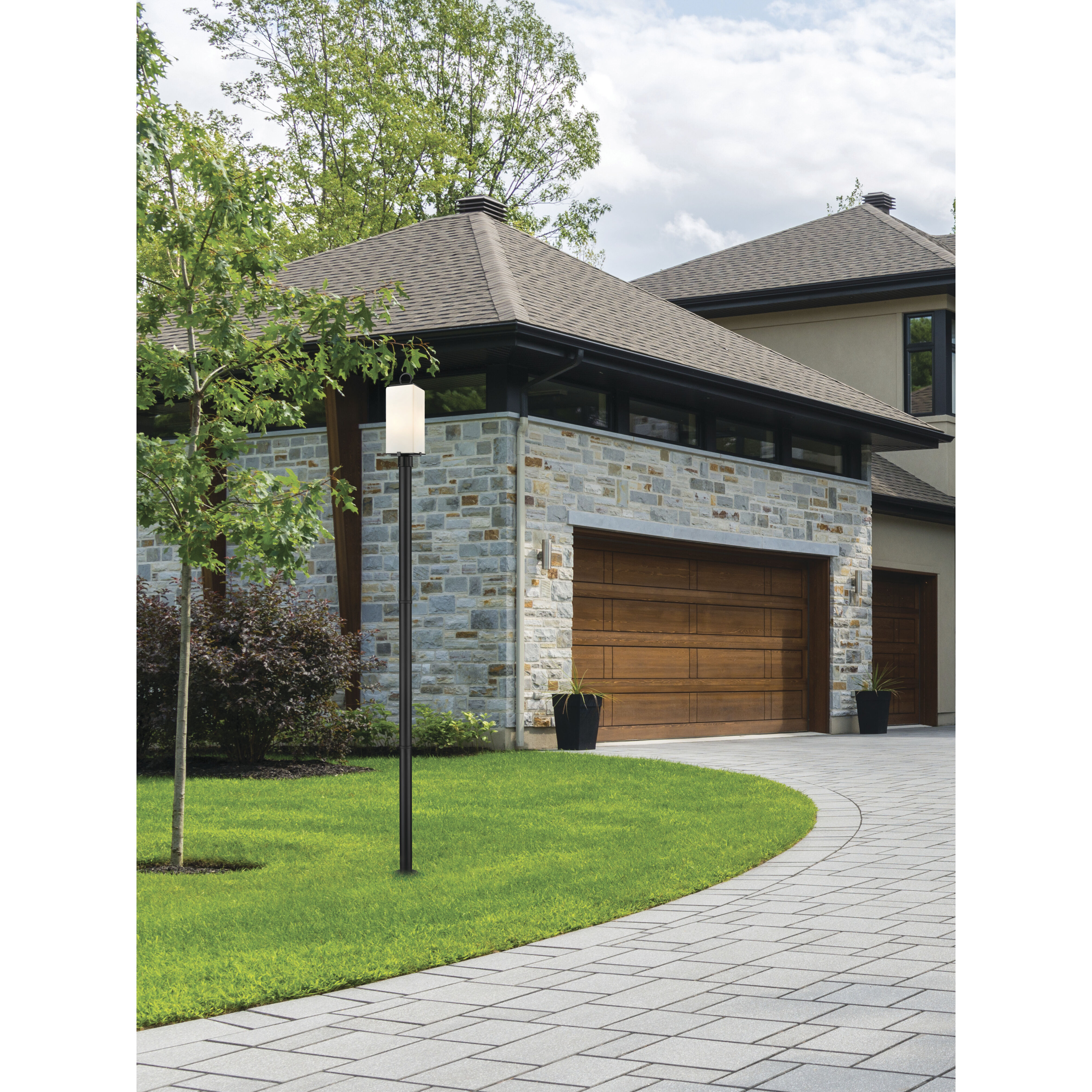 Sana 2 Light 94 inch Black Outdoor Post Mounted Fixture