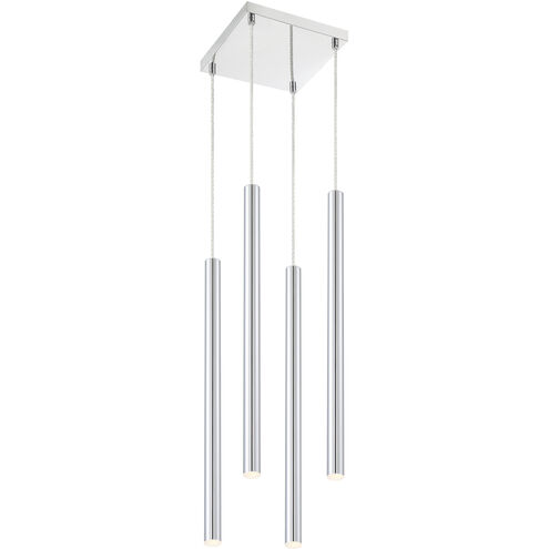 Forest LED 9.5 inch Chrome Chandelier Ceiling Light in 4, 15, Chrome Steel