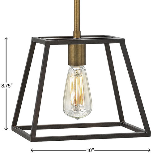 Fulton LED 10 inch Bronze with Heirloom Brass Indoor Mini Pendant Ceiling Light