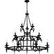 Octavia 18 Light 46 inch Earth Black Chandelier Ceiling Light