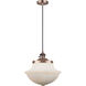 Franklin Restoration Oxford LED 11.75 inch Antique Copper Mini Pendant Ceiling Light in Matte White