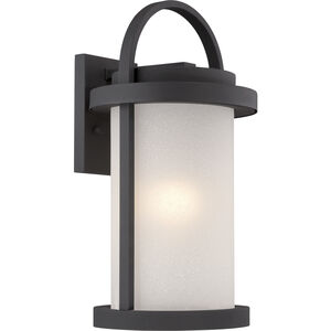 Willis LED 18 inch Textured Black and Antique White Outdoor Wall Light