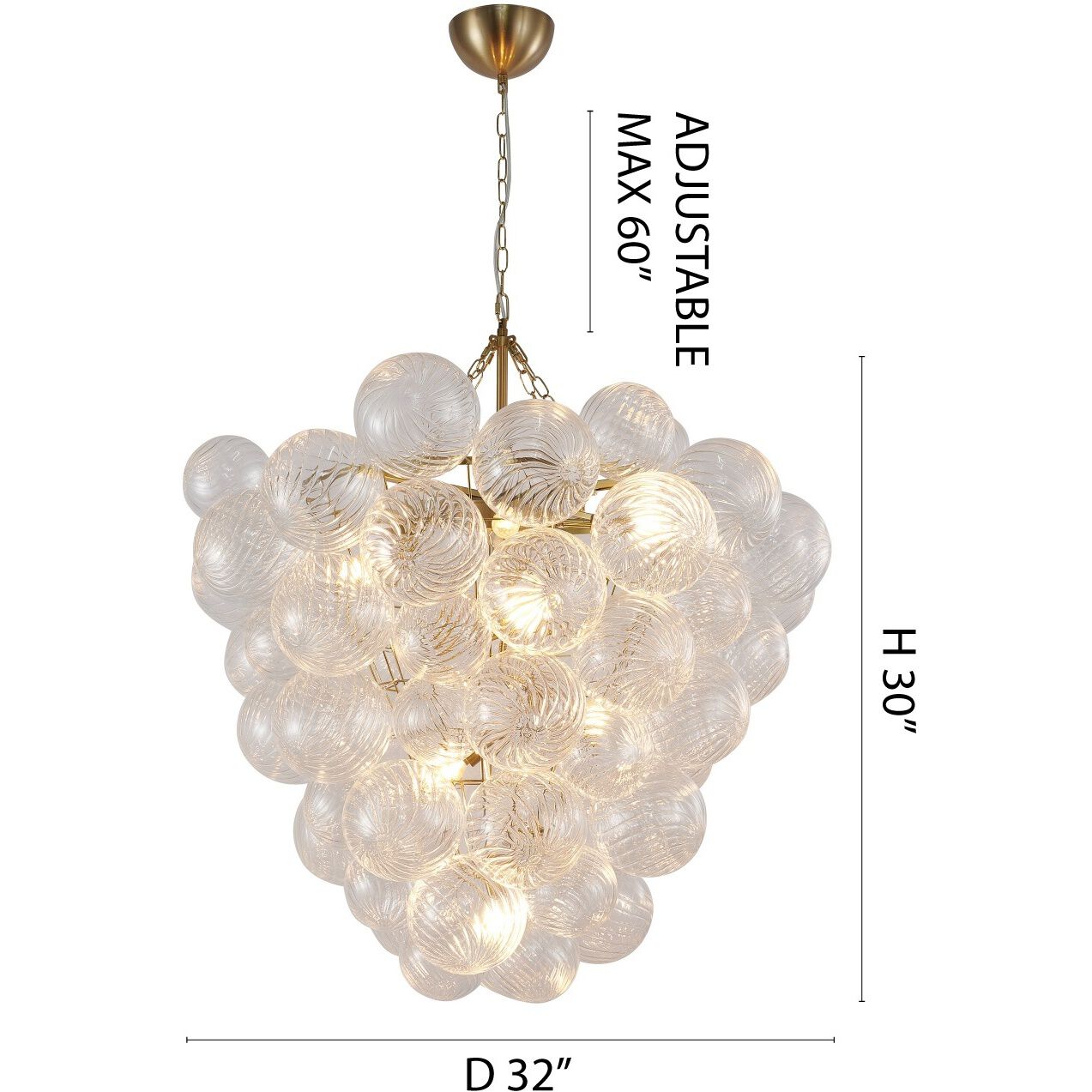 Canada LED 32 inch Brass Chandelier Ceiling Light