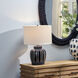 Arthur 20 inch 150 watt Navy Blue with White Accent Table Lamp Portable Light