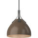 Summit 1 Light 12.8 inch Natural Iron and White Pendant Ceiling Light in Natural Iron/White