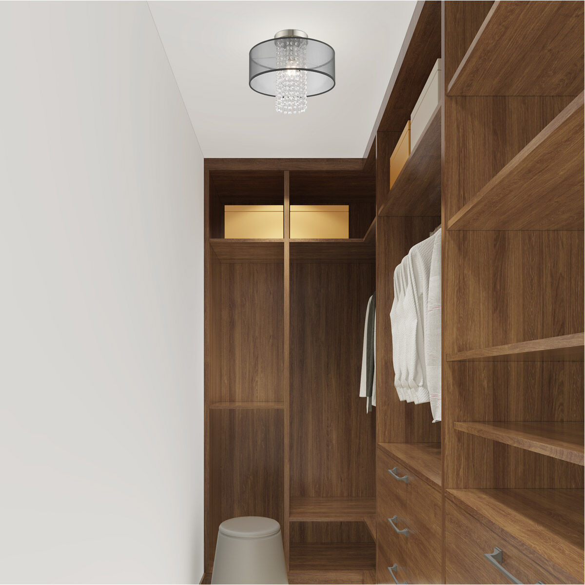 Bella Vista 1 Light 13 inch Brushed Nickel Semi-Flush Mount Ceiling Light