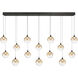 Iissa 14 Light 15.5 inch Black Chandelier Ceiling Light in Amber