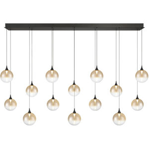 Iissa 14 Light 15.5 inch Black Chandelier Ceiling Light in Amber