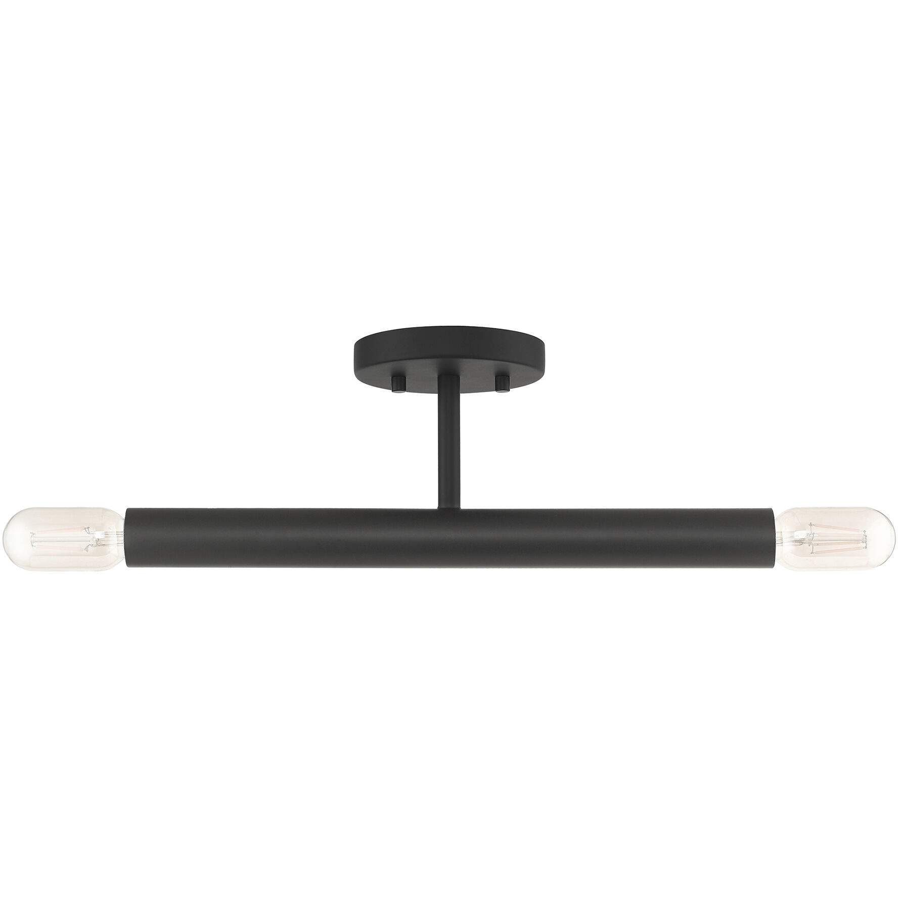 Copenhagen 2 Light 5.13 inch Black Semi-Flush Ceiling Light
