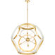 Domain 8 Light 30 inch Studio White and Aged Brass Pendant Ceiling Light