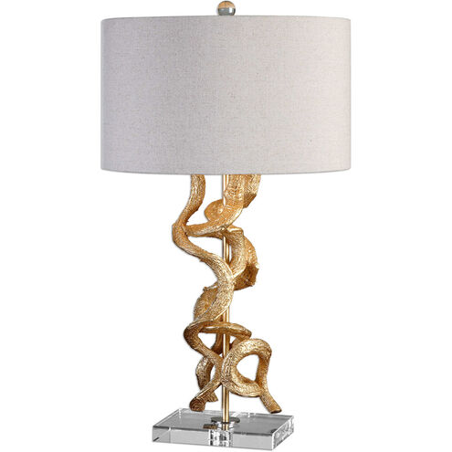 Twisted Vines 29 inch 100 watt Gold Table Lamp Portable Light