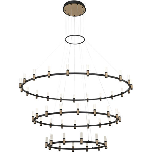 Albany LED 59.5 inch Brass and Black Chandelier Ceiling Light