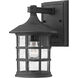 Freeport Outdoor Wall Mount Lantern in Black, Small
