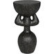 African 26 X 14 inch Black Fiber Cement Side Table