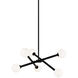 Matchstix 6 Light 25 inch Black Pendant Ceiling Light in Black and Opal Glass