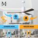 Atlas Patricia-3 60 inch Gloss White with Walnut Tone Blades Ceiling Fan, Atlas