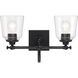 Antonia 2 Light 17.38 inch Coal Black Bath Vanity Light Wall Light