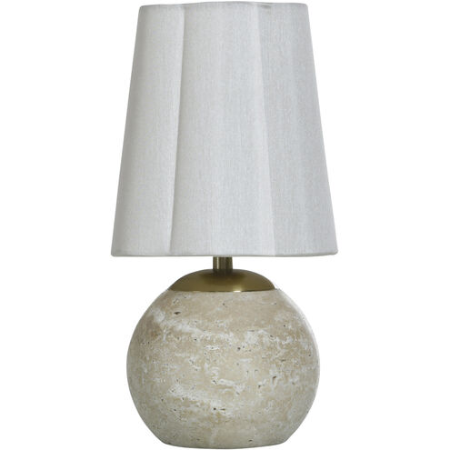 Rosalind 12 inch 40 watt Polished Brass and Natural Beige Table Lamp Portable Light