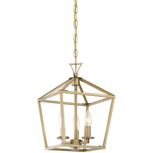 Townsend 3 Light 10 inch Warm Brass Pendant Ceiling Light, Essentials