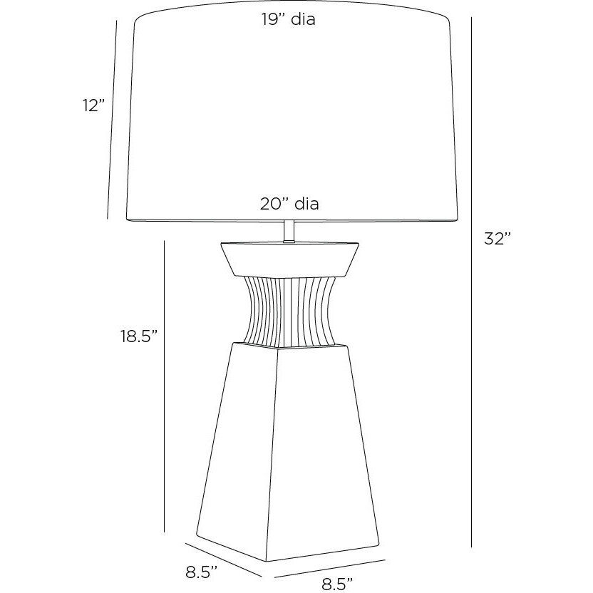 Dynasty 150.00 watt Ivory Table Lamp Portable Light