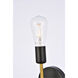 Keely 1 Light 5 inch Black and Brass Bath Sconce Wall Light