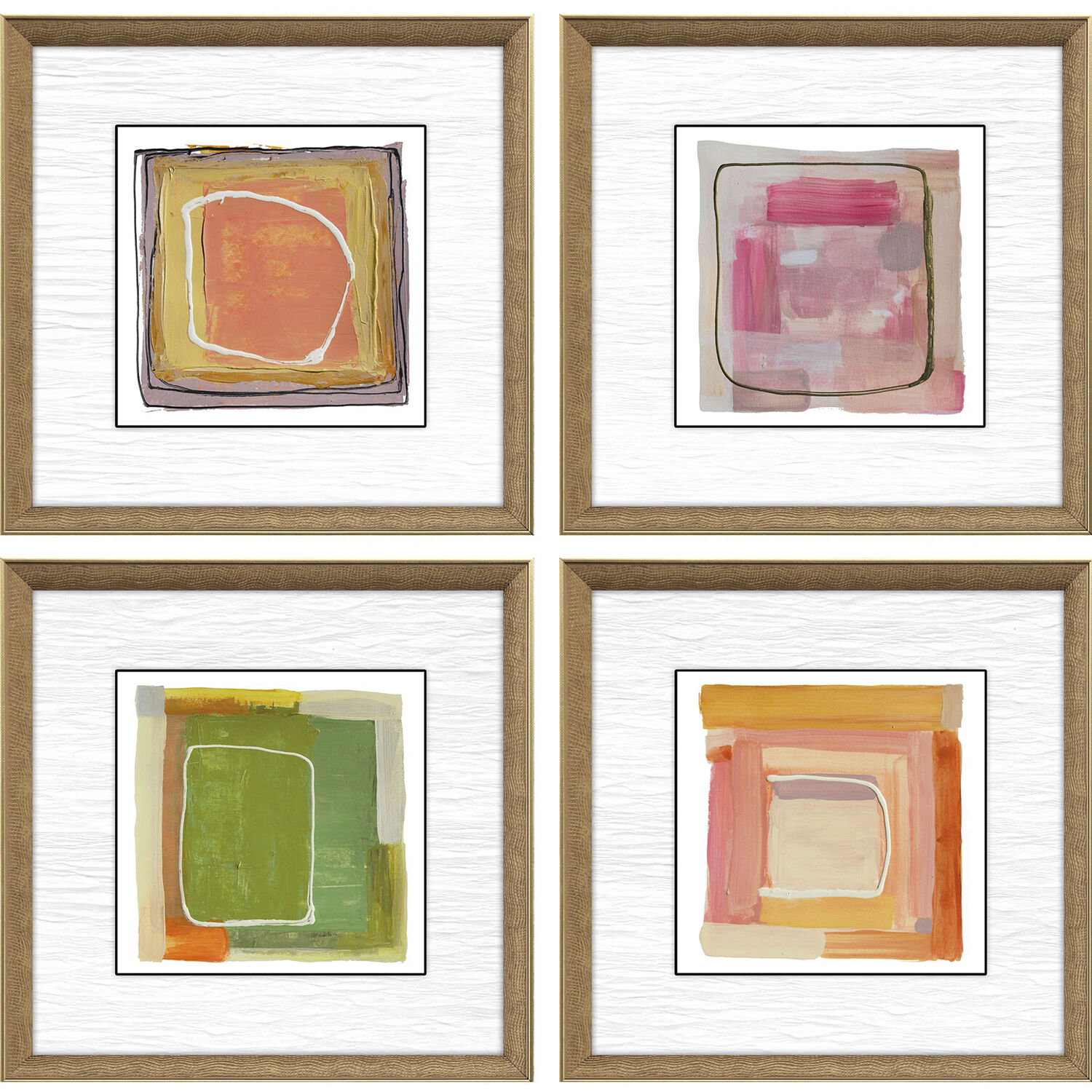 Geometrics Orange and Black and Purple and Yellow Framed Art