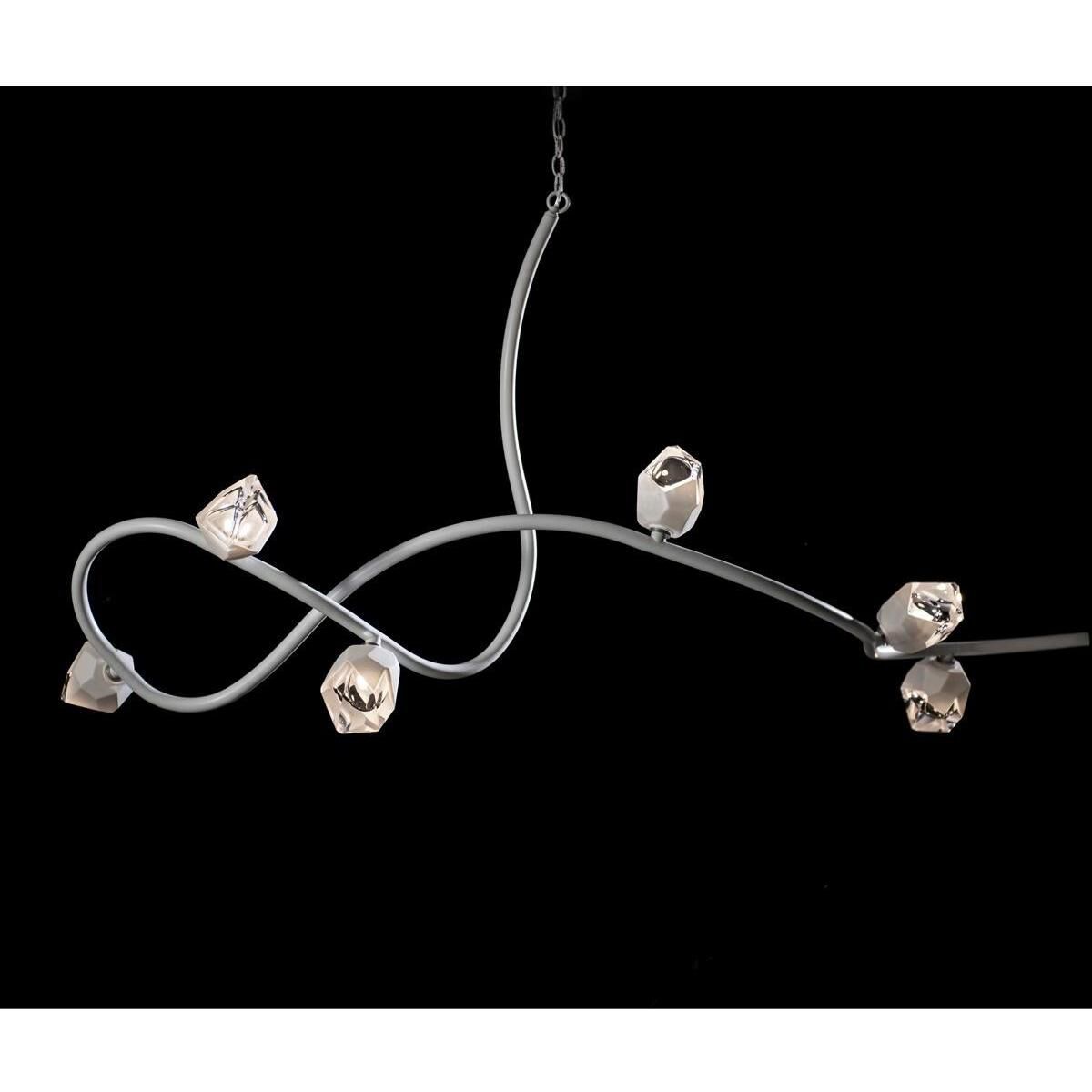 Glacier 6 Light 69.2 inch White Pendant Ceiling Light in White Crystal, XL