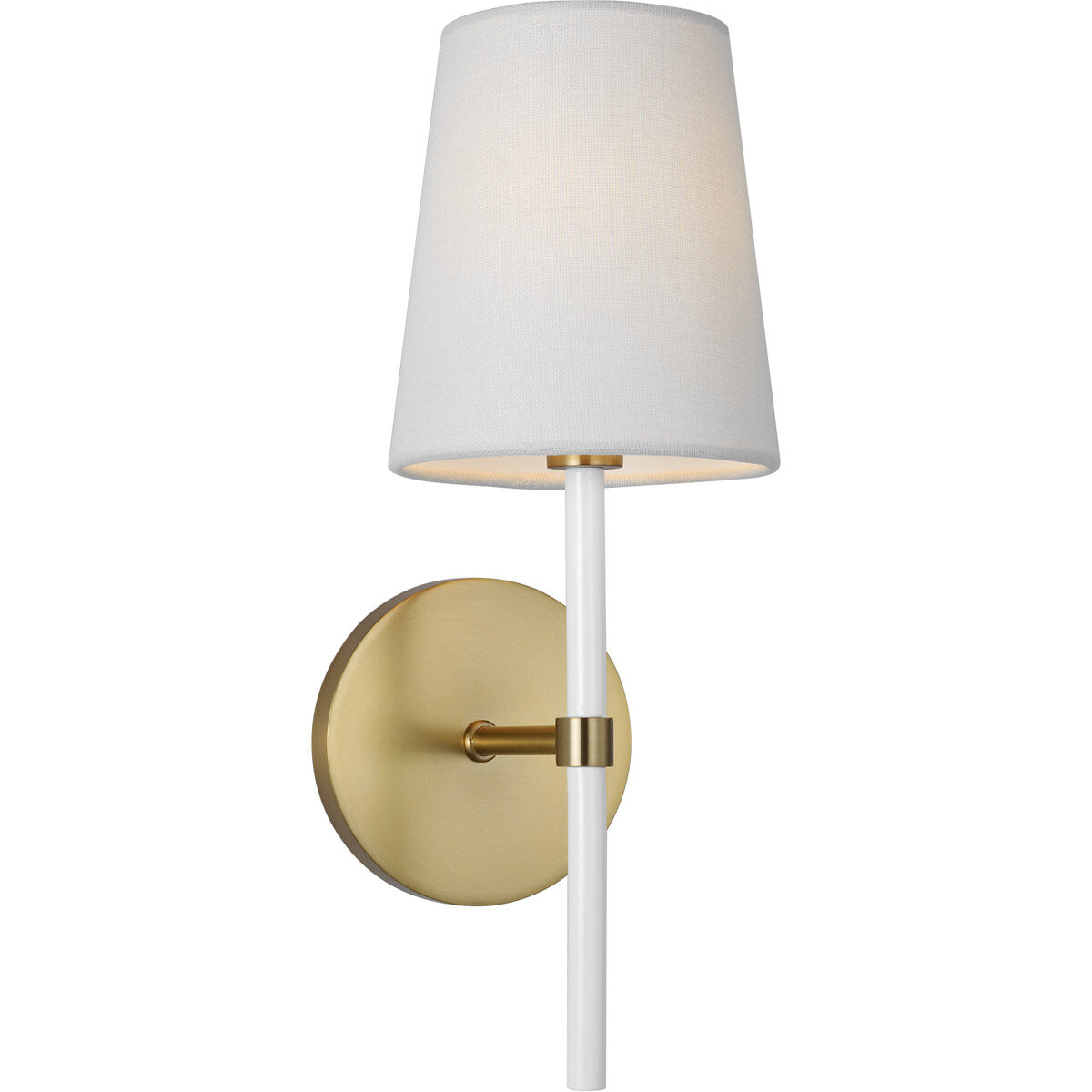 kate spade new york Monroe Wall Sconce Wall Light in Burnished Brass / Gloss White