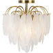 Alessia 4 Light 13.6 inch Brushed Brass and White Semi-Flush Mount Ceiling Light