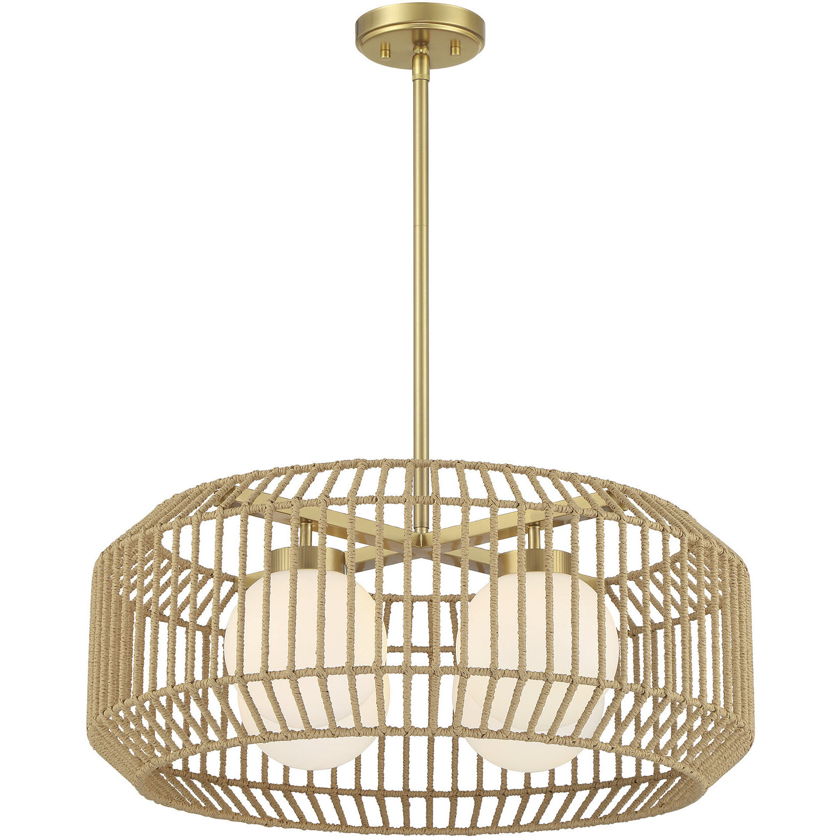 Pastis 4 Light 24 inch Warm Brass Pendant Ceiling Light
