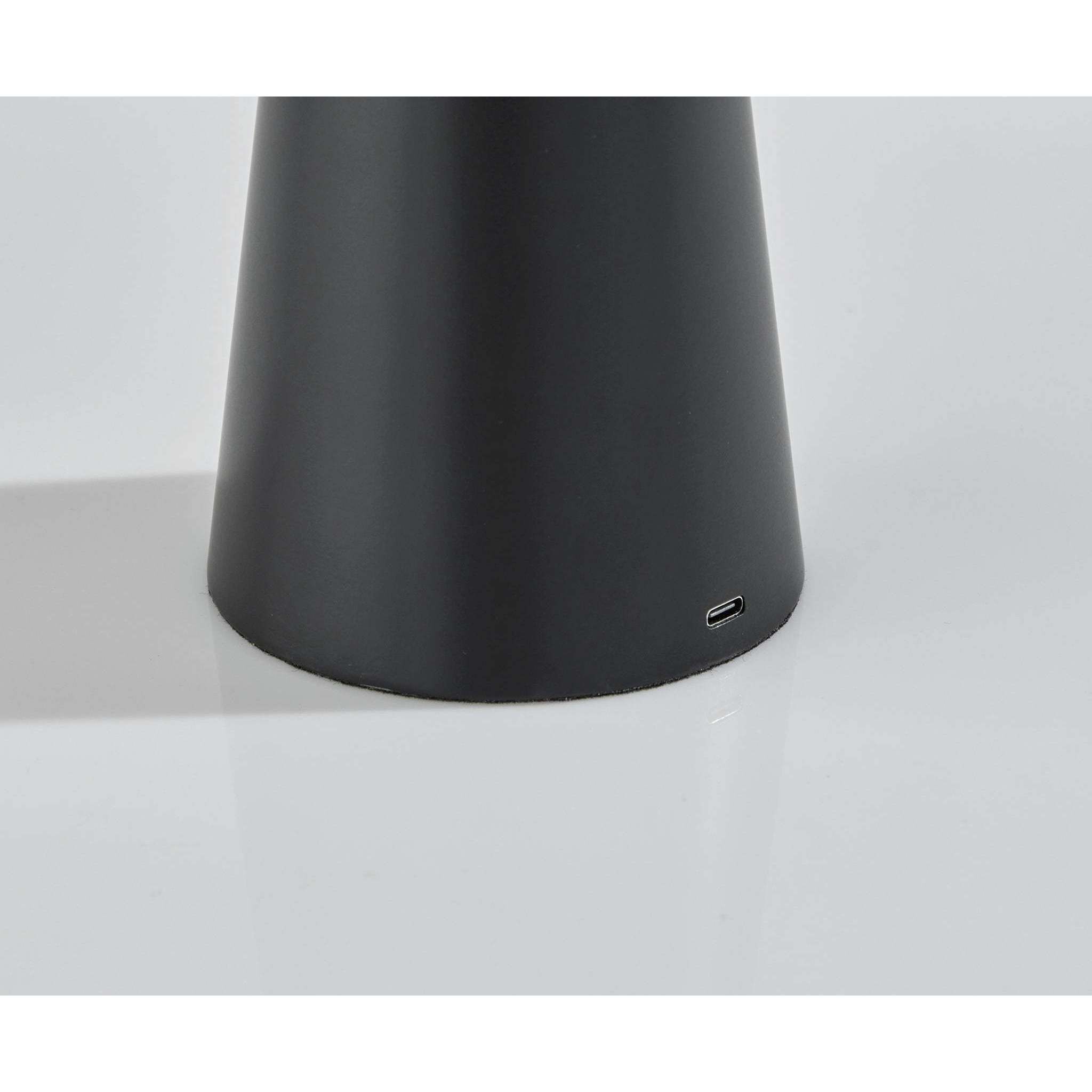 Jacky 12.5 inch 1.50 watt Black LED Cordless Table Lamp Portable Light