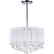 Water Drop 6 Light 18 inch Chrome Drum Shade Chandelier Ceiling Light in White