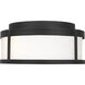 Luning 2 Light 13 inch Textured Black Outdoor Flush Mount in Opal Etched Glass, Medium